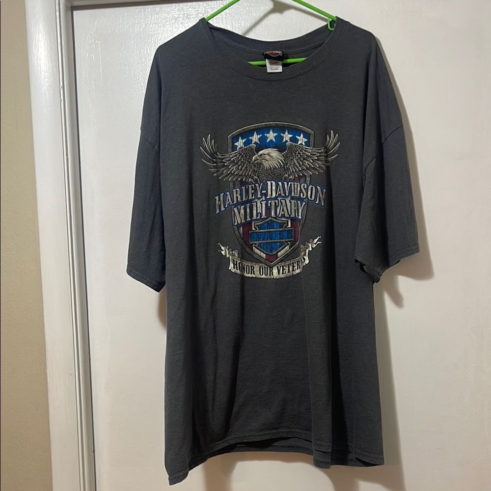 Harley-Davidson Gray military honor our vets Short Sleeve Tee 3Xl